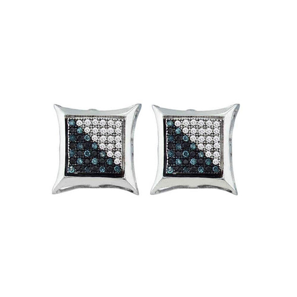 square blue diamond  earrings