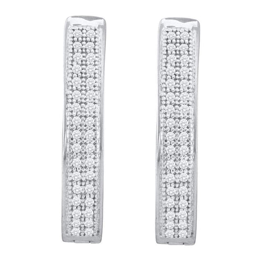 Diamond Double Row Hoop Earrings