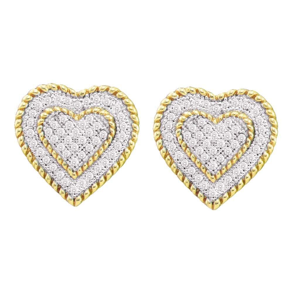 1/2 CT. T.W. Diamond Heart Cluster Stud Earrings in 10K White Gold