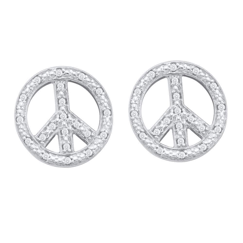 Diamond Peace Sign Earrings