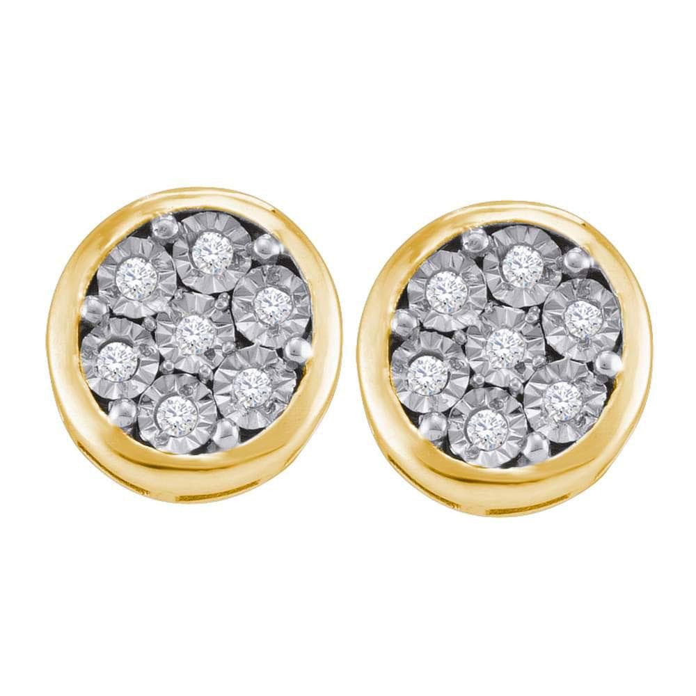 Diamond Square Cluster Stud Earrings (1/2 Ct. t.w.) in Sterling Silver - Sterling Silver