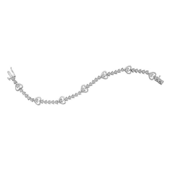 heart shaped diamond tennis bracelet