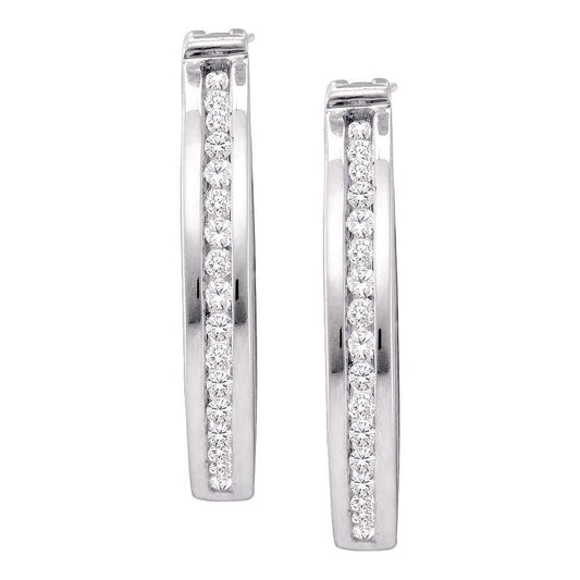 Diamond Channel-set Hoop Earrings