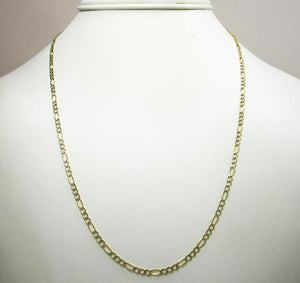 2.5MM 10K  Gold Hollow Pave Figaro Link Chain, Chain, Jawa Jewelers, Jawa Jewelers