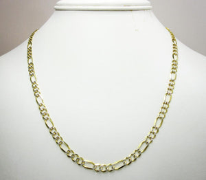 4.5MM 14K Yellow Gold Pave Figaro Link Chain, Chain, Jawa Jewelers, Jawa Jewelers