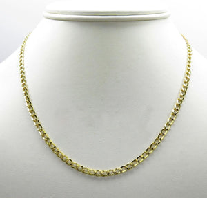 3MM 14K Yellow Gold Cuban Link Chain Necklace, Chain, Jawa Jewelers, Jawa Jewelers