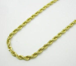 10k yellow gold hollow rope chain