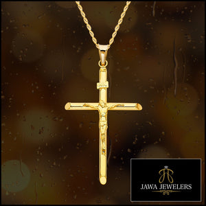 gold cross pendant necklace