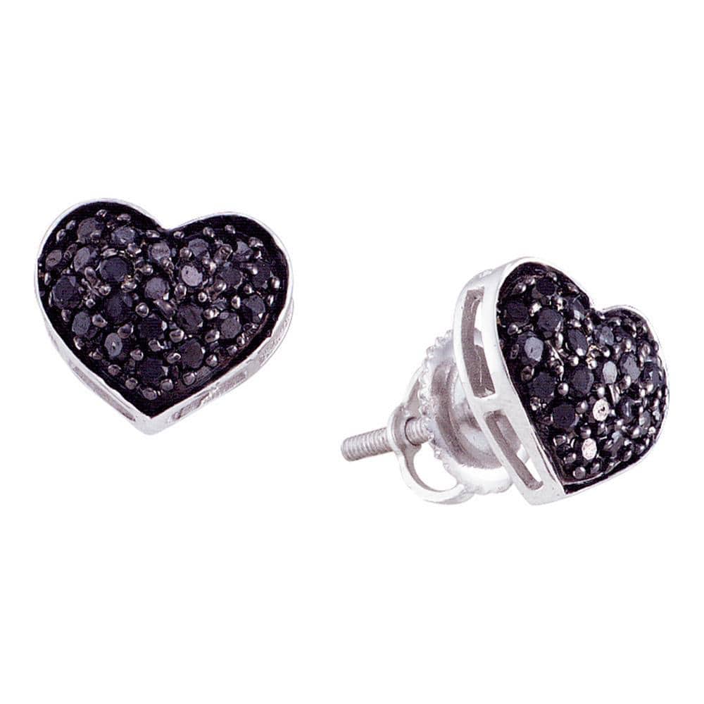 Black Heart Diamond Earrings