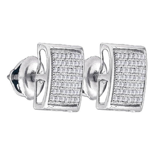 Diamond Square Cluster Stud Earrings