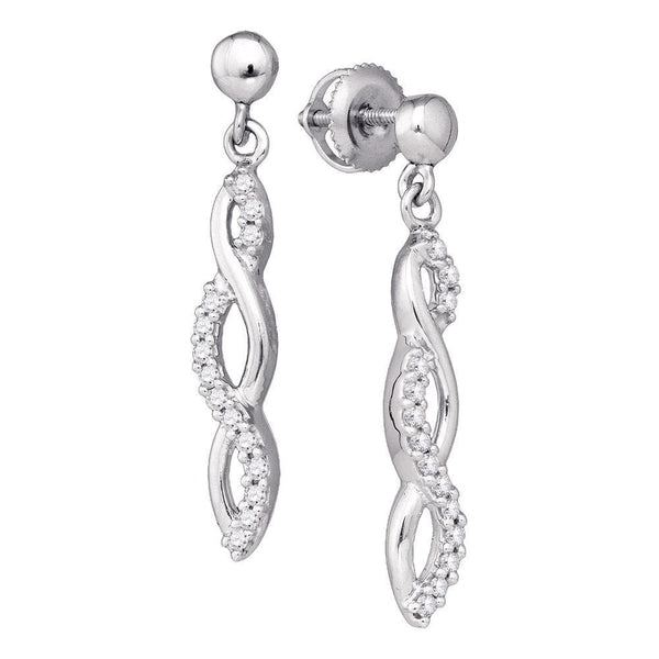 10k White Gold Diamond Earrings