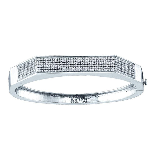 Sterling Silver Diamond Bangle Bracelet