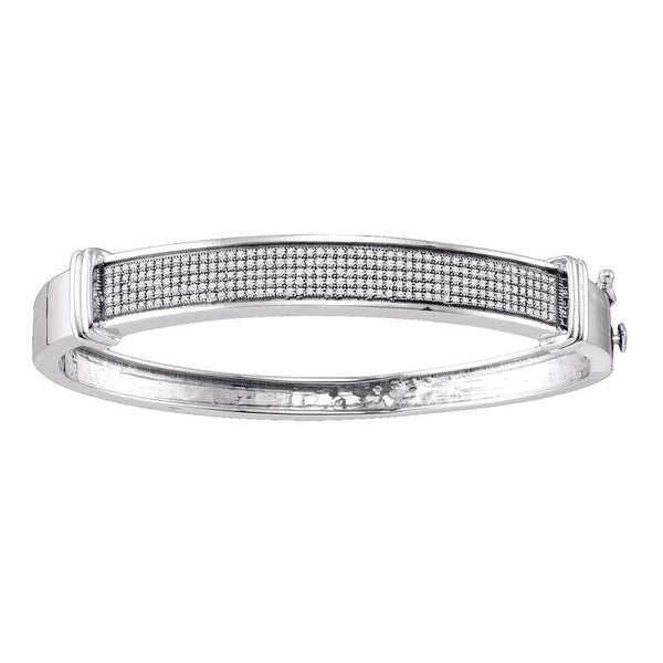 Sterling Silver Diamond Bangle Bracelet