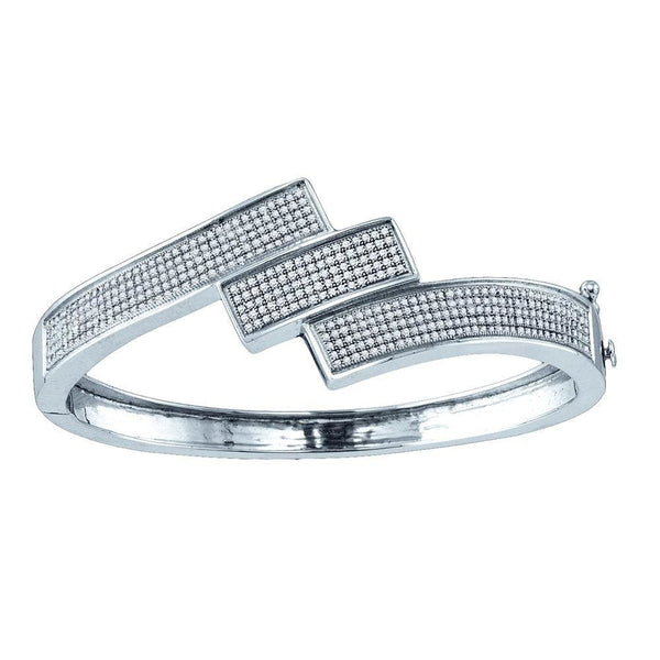 Sterling Silver Diamond Bangle Bracelet