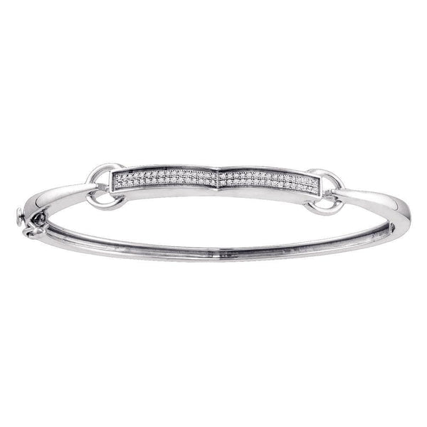 Sterling Silver Diamond Bangle Bracelet