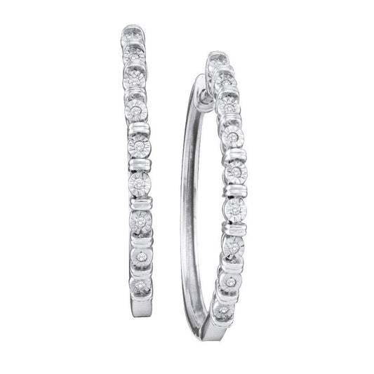 White Gold Diamond Hoop Earrings