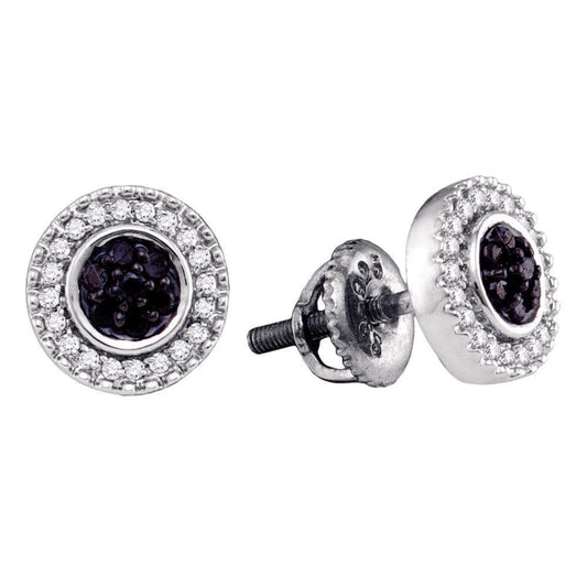 Black Diamond Cluster Earrings