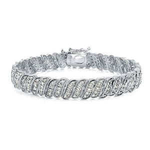 14K White Gold Plated Diamond 1.00CT Tennis Bracelet, Bracelets, Jawa Jewelers, Jawa Jewelers