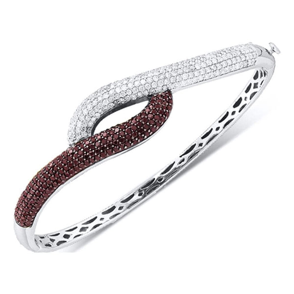 14k white gold diamond bangle bracelet