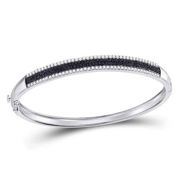 14k white gold diamond bangle bracelet