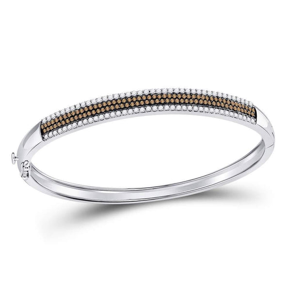 14k white gold diamond bangle bracelet