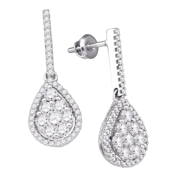 white gold diamond dangle earrings