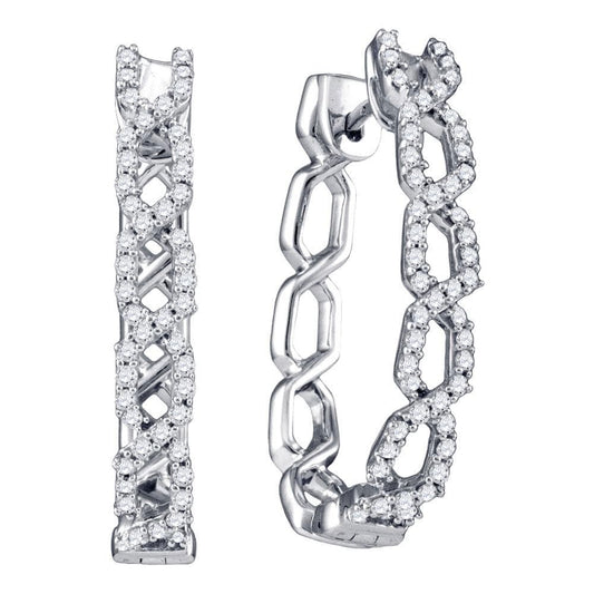 10k White Gold Diamond Earrings