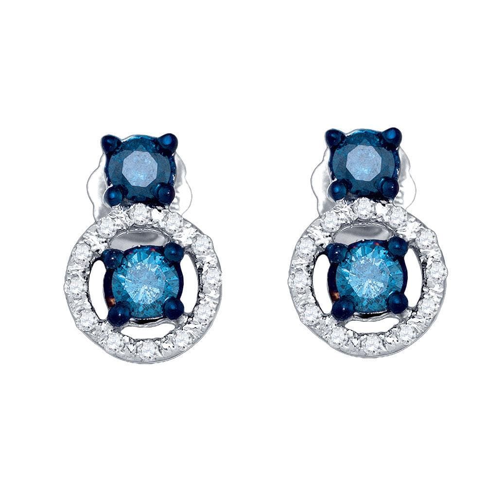 blue diamond stud earrings