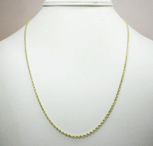 20 inch 10k yellow gold hollow rope chain