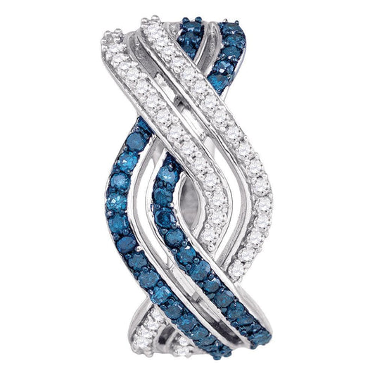 blue and white diamond hoop earrings