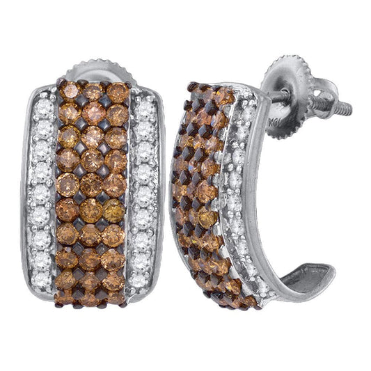 brown diamond stud earrings