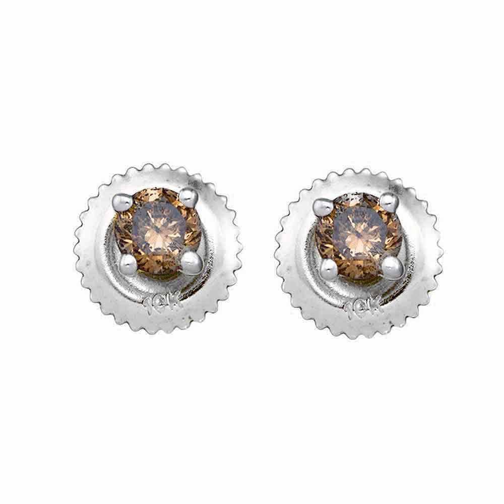 brown diamond stud earrings