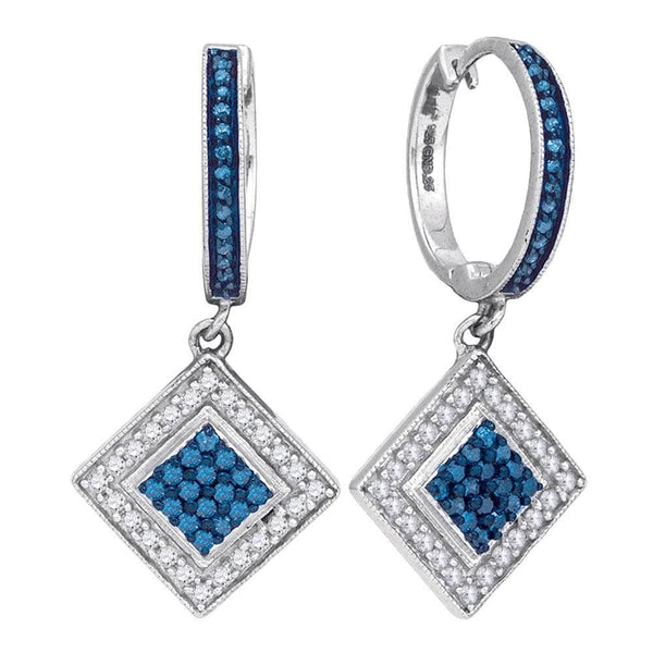 square diamond dangle earrings