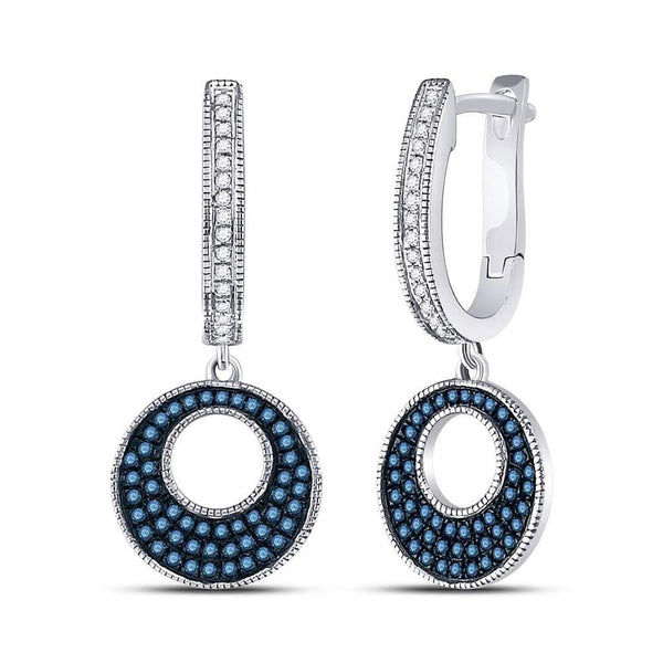 blue diamond drop earrings