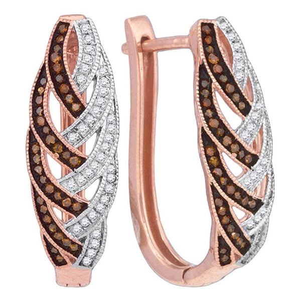 rose Gold Diamond hoop Earrings