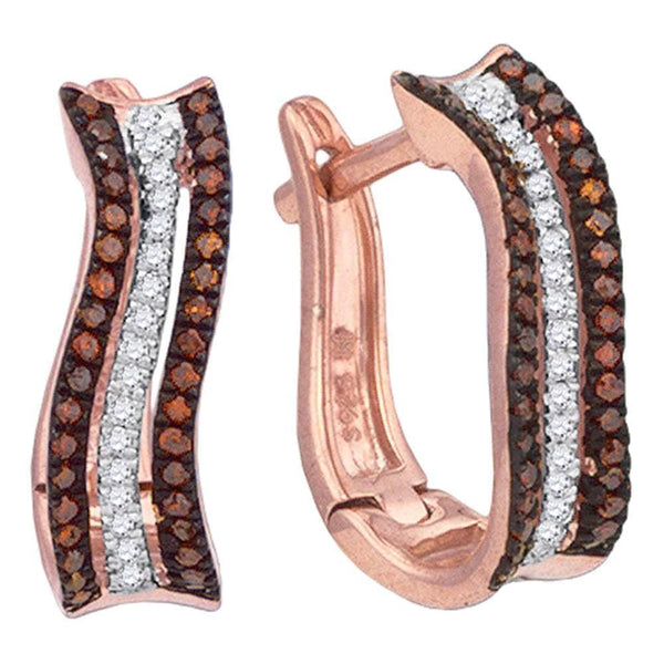 rose Gold Diamond hoop Earrings