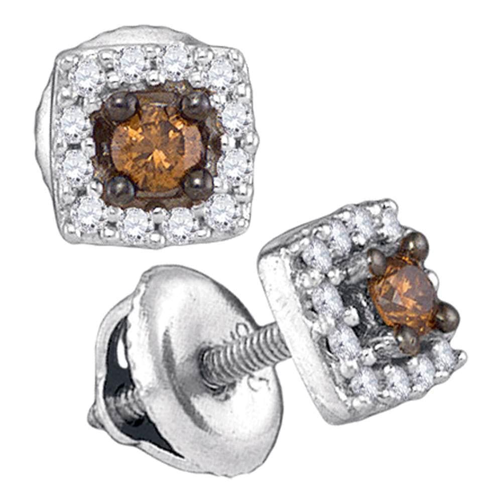 Diamond Brown Square Earrings