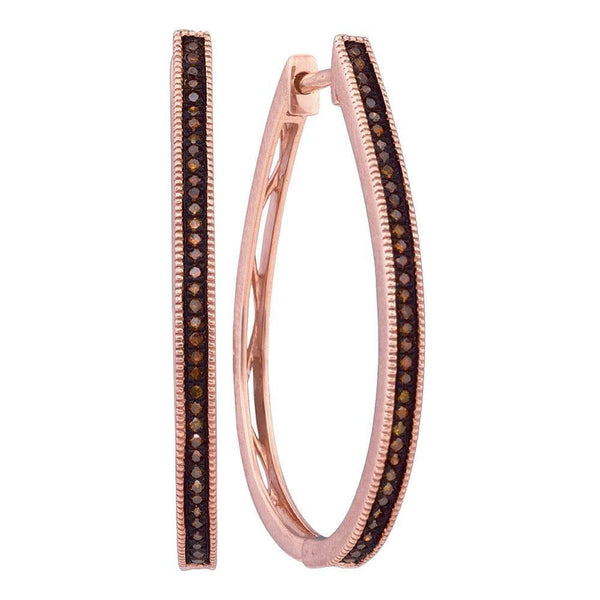 rose gold diamond hoop earrings