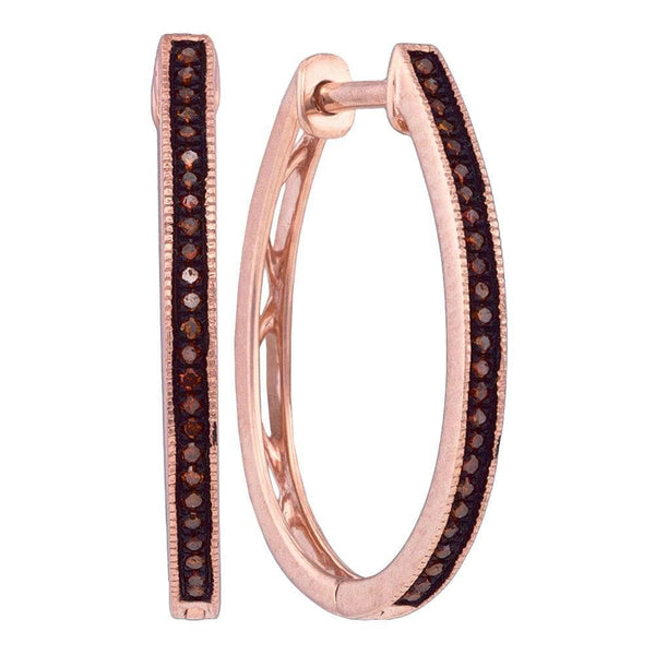 rose Gold Diamond hoop Earrings