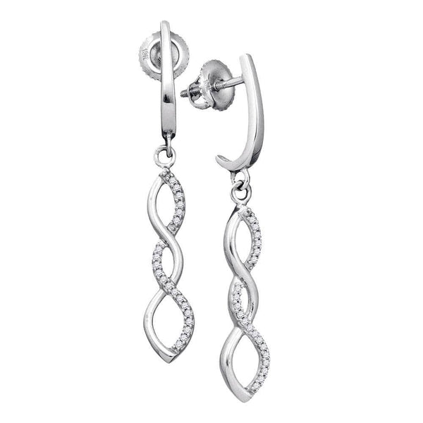 WHITE GOLD Diamond Dangle Earrings