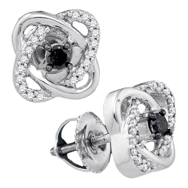 Black Diamond Solitaire Earrings