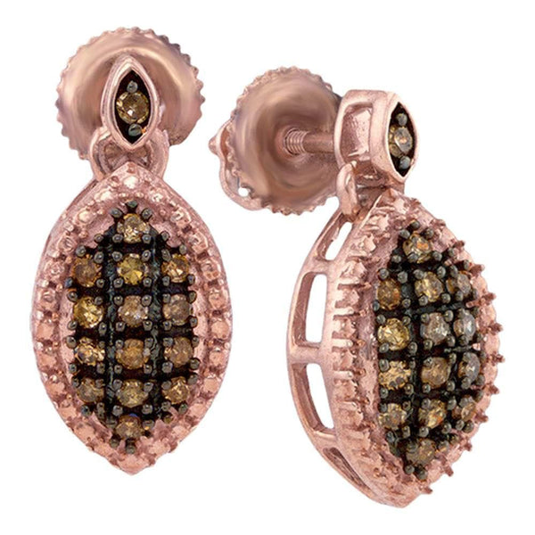 rose Gold brown Diamond Earrings