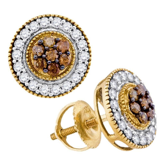 cognac diamond earrings