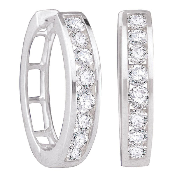 Channel-set Diamond Hoop Earrings