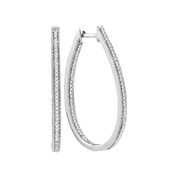 white gold Diamond Hoop Earrings