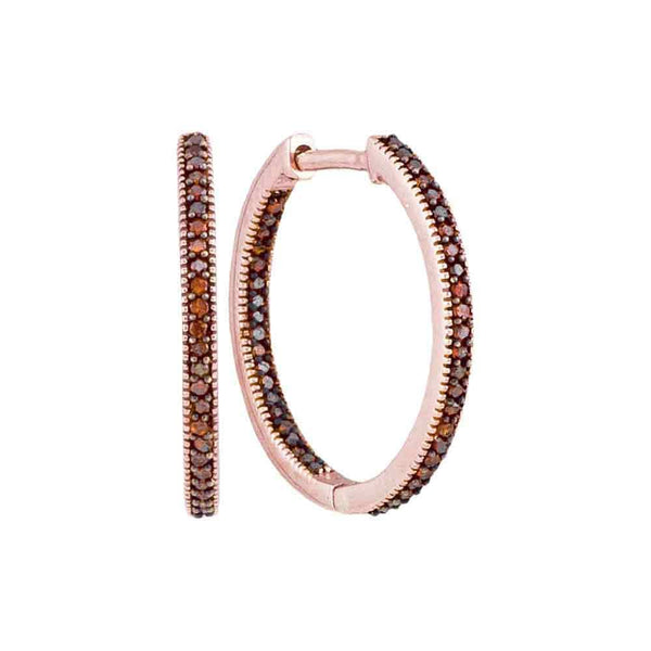 Rose Gold Diamond Hoop Earrings