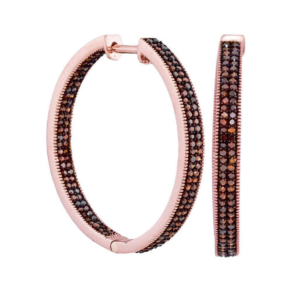 Rose Gold Diamond Hoop Earrings