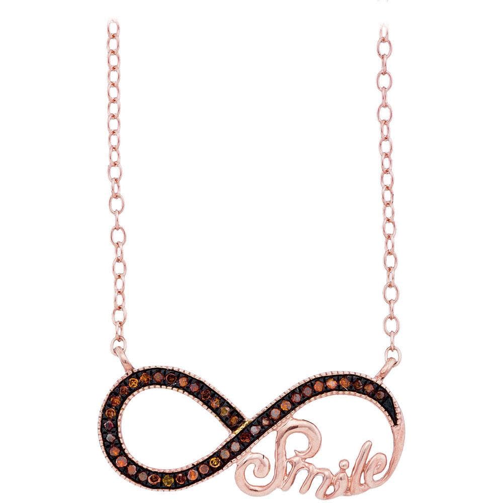 10K Rose Gold Diamond infinity smile necklace