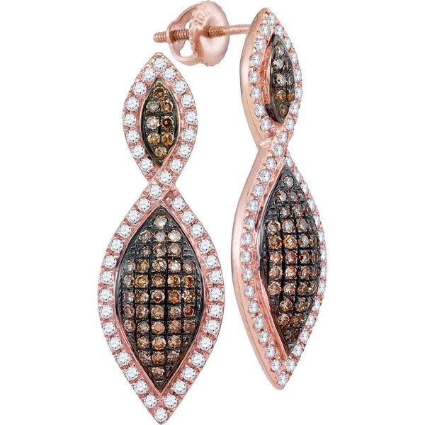 rose Gold brown Diamond Earrings