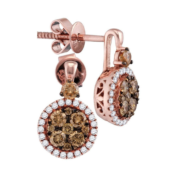 cognac diamond earrings